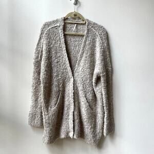 Free People Over-sized Button Up Chunky Knit Sweater XS